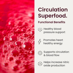 Humann SuperBeets beet root powder scoop highlighting convenient serving.