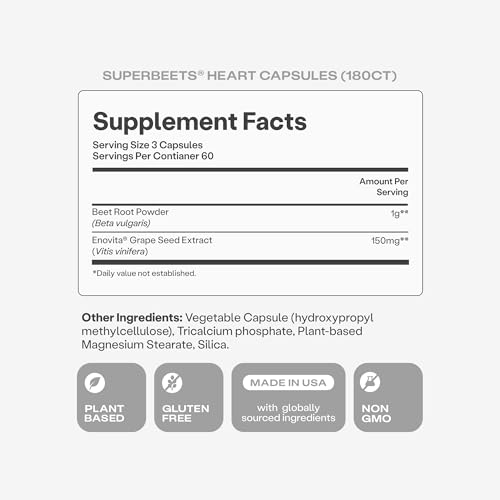 Humann SuperBeets 180-count bottle indicates a month-long supply.