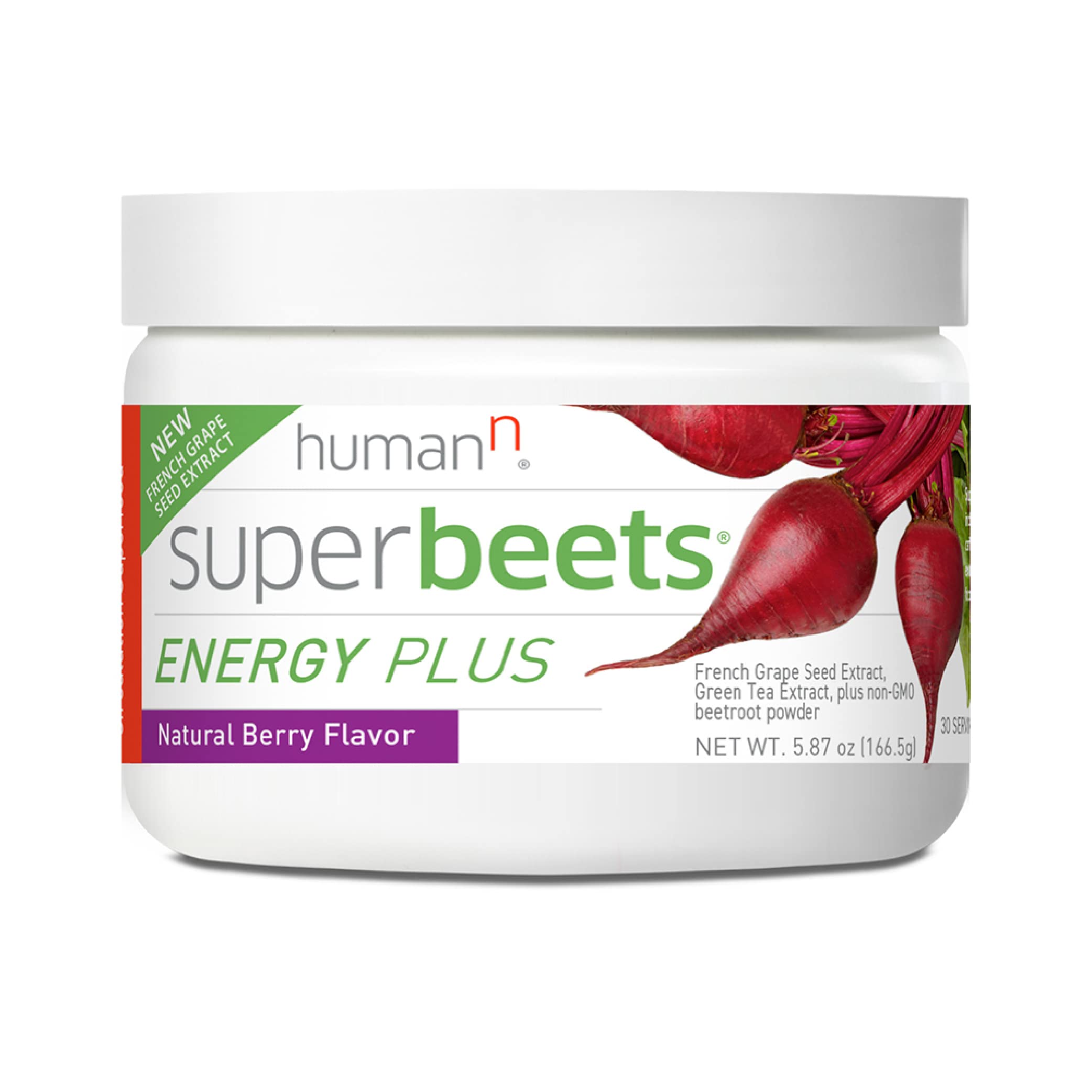 Humann SuperBeets Energy Plus bottle pour for a convenient daily energy boost