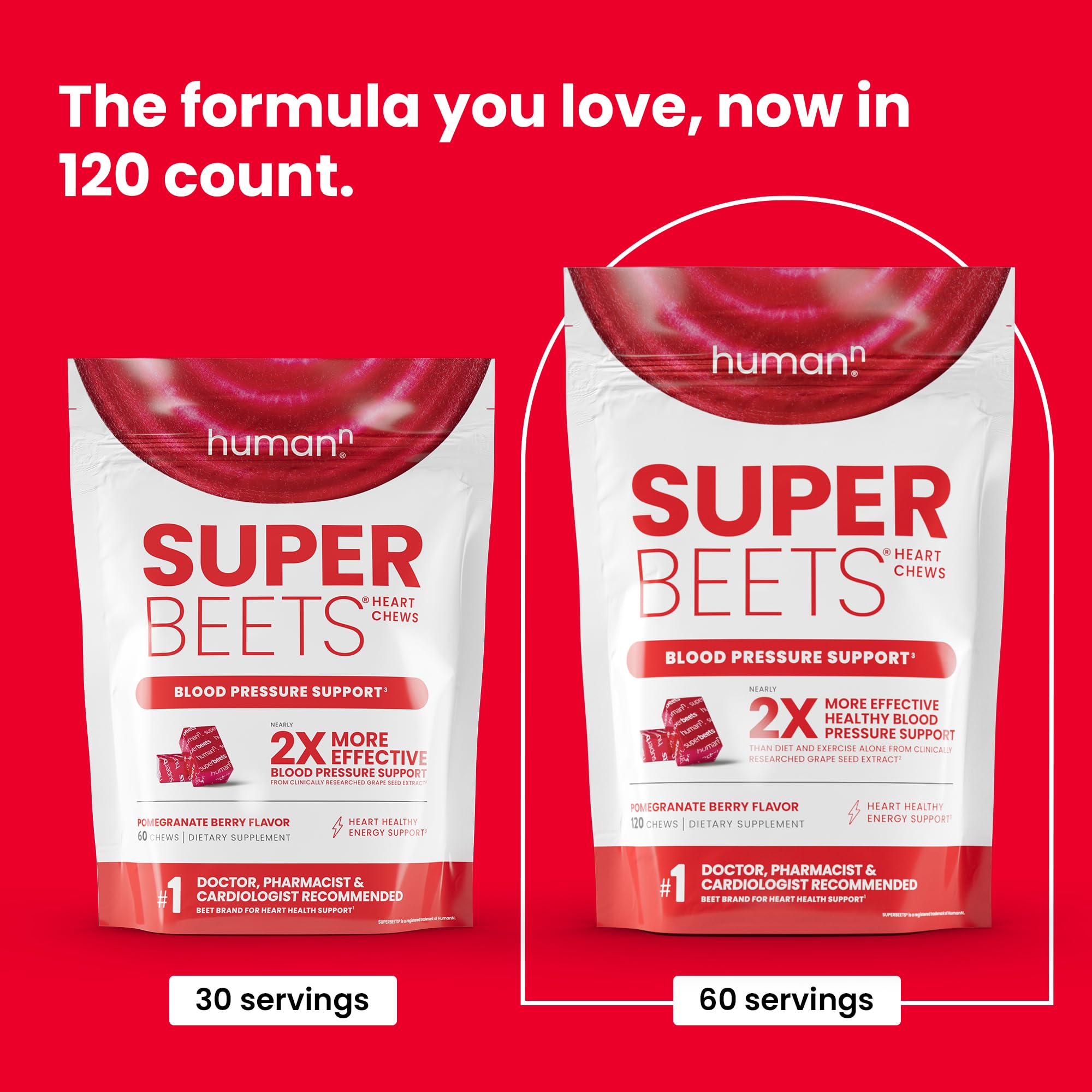 Humann SuperBeets Heart Chews pack closed for convenient daily use