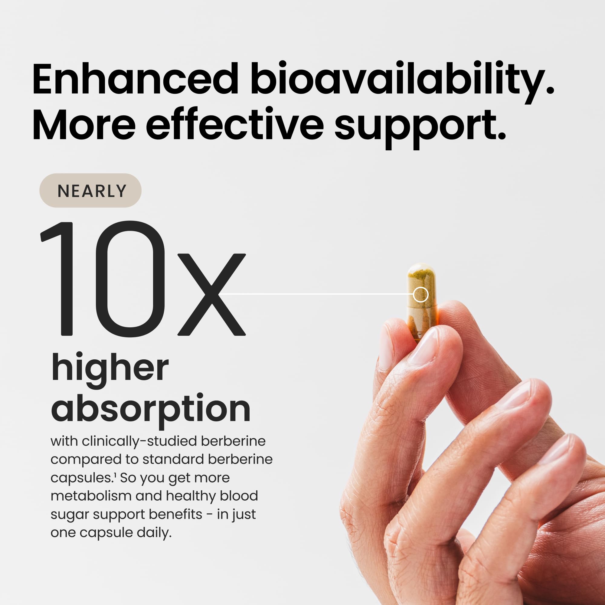 Humann SuperBerine capsules close-up showing easy-to-take daily use capsules