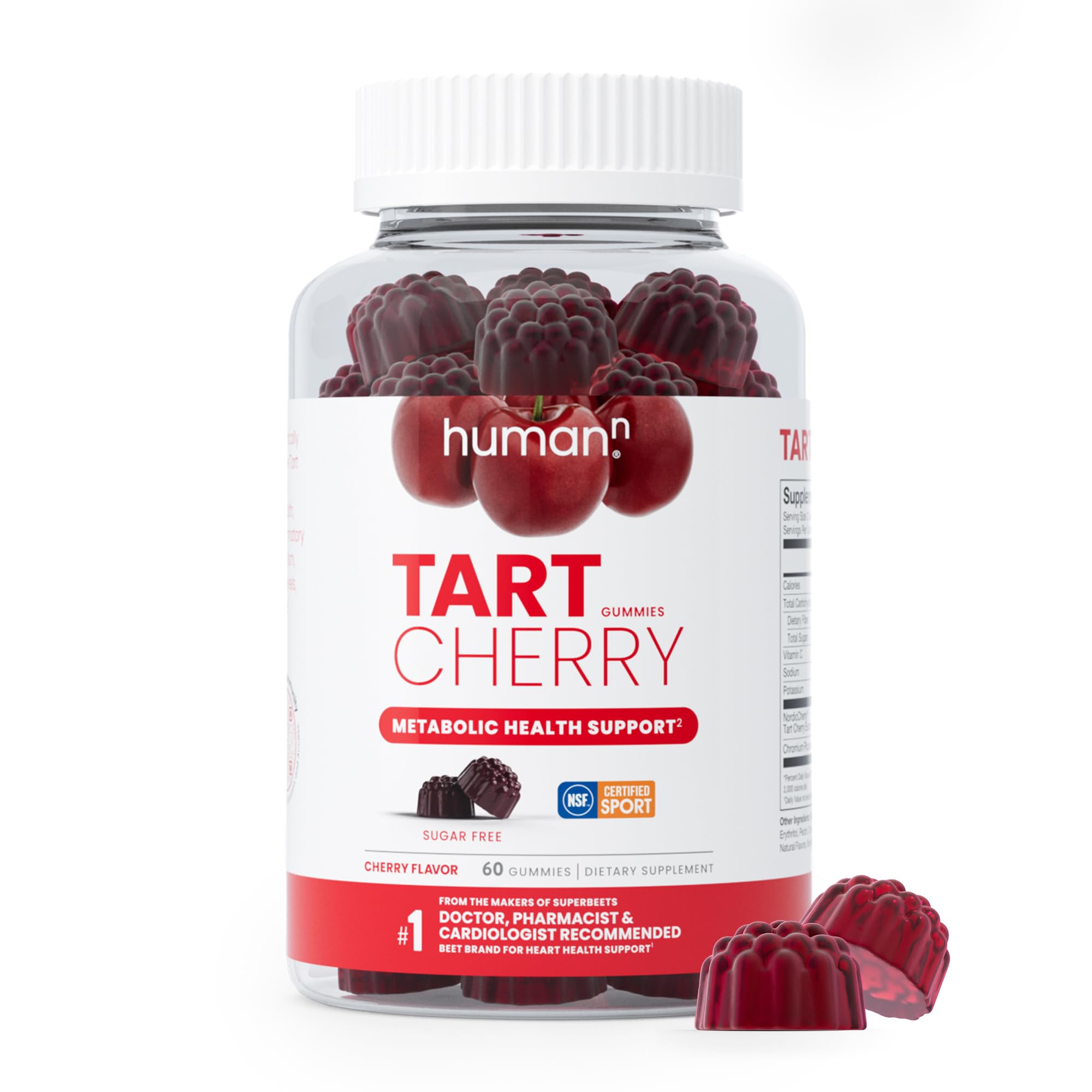 Humann Tart Cherry Gummies bottle for on-the-go daily antioxidant support.