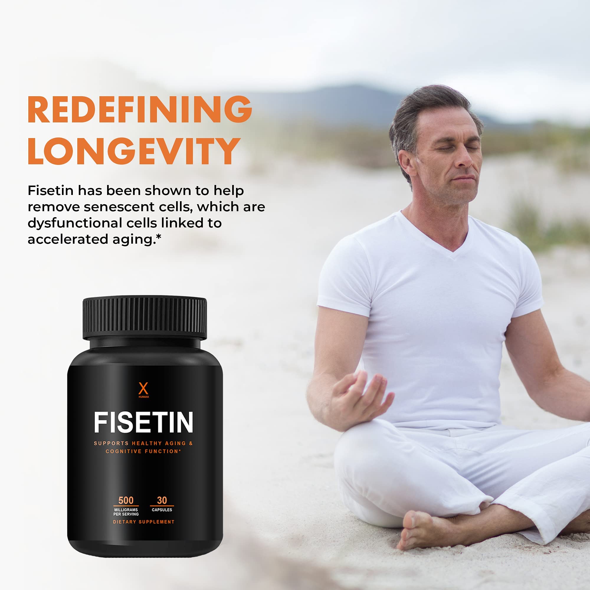 HUMANX Fisetin serving-scoop showing serving size and ease of use