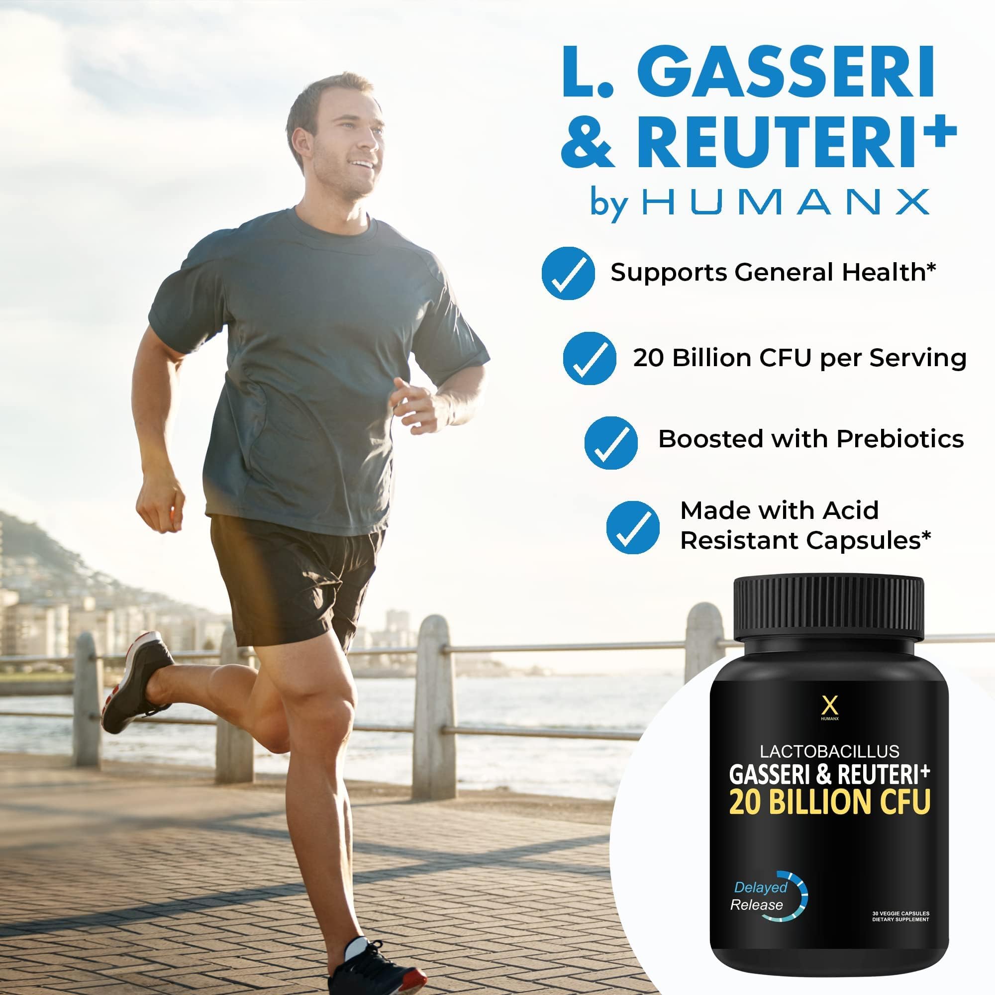 HUMANX prebiotics and Punicaligans fueling probiotic activity for gut support