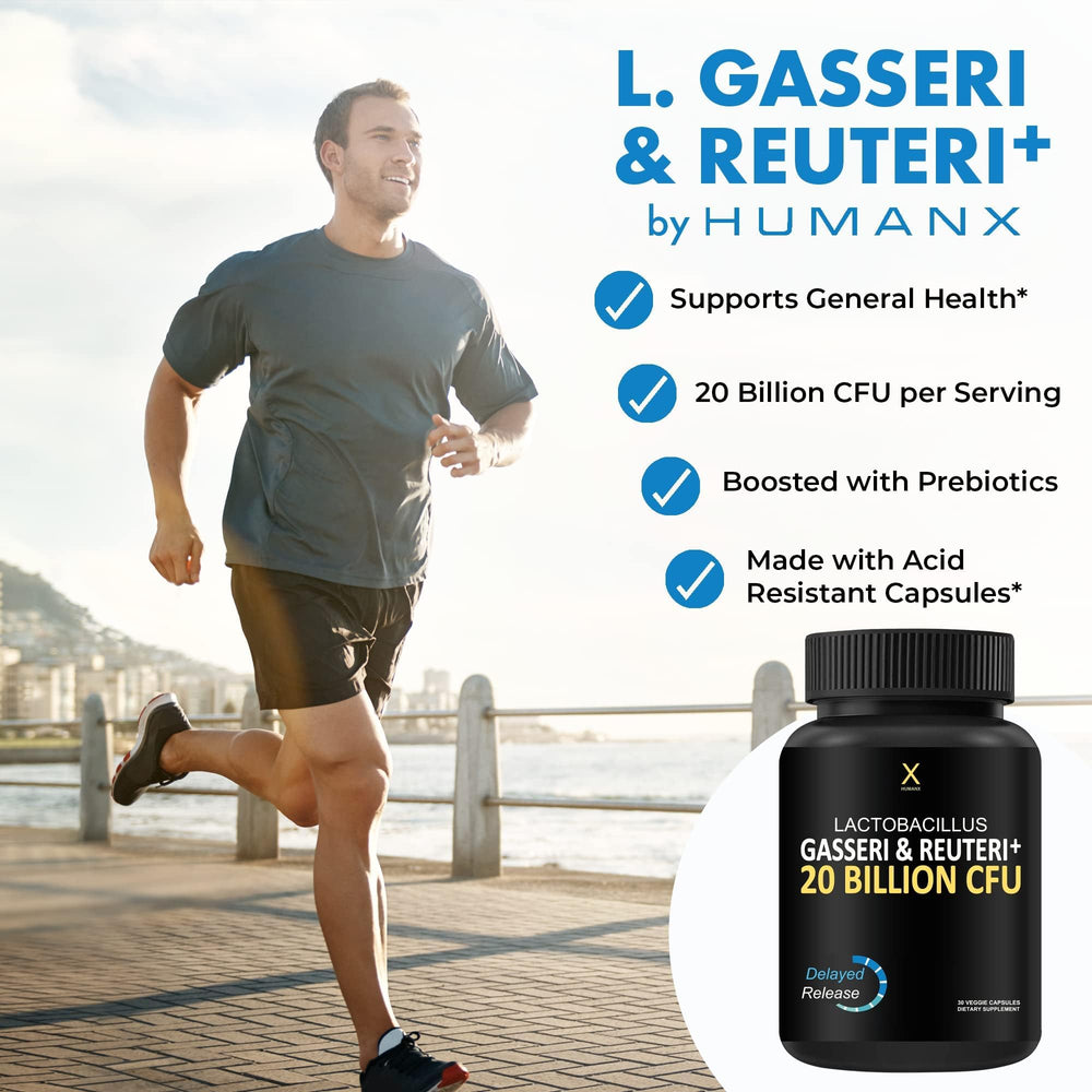 HUMANX prebiotics and Punicaligans fueling probiotic activity for gut support