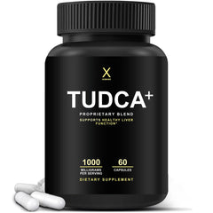 HUMANX Tudca+ 1000mg bottle promotes liver support and easy dosing.
