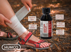 Humco Gentian Violet label front with product details and usage notes