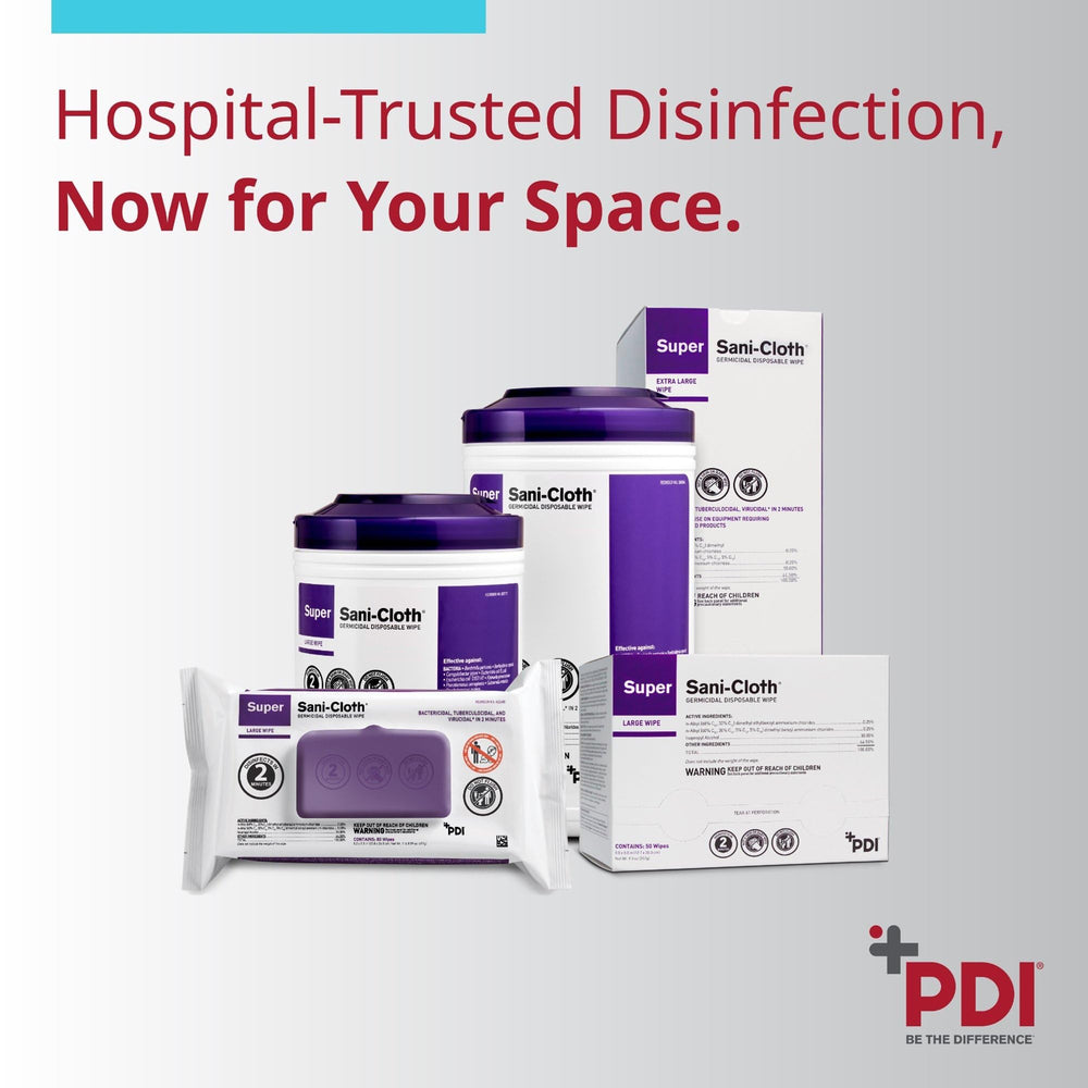 Humew Sani-Cloth display shows three pack bundles and 480 wipes