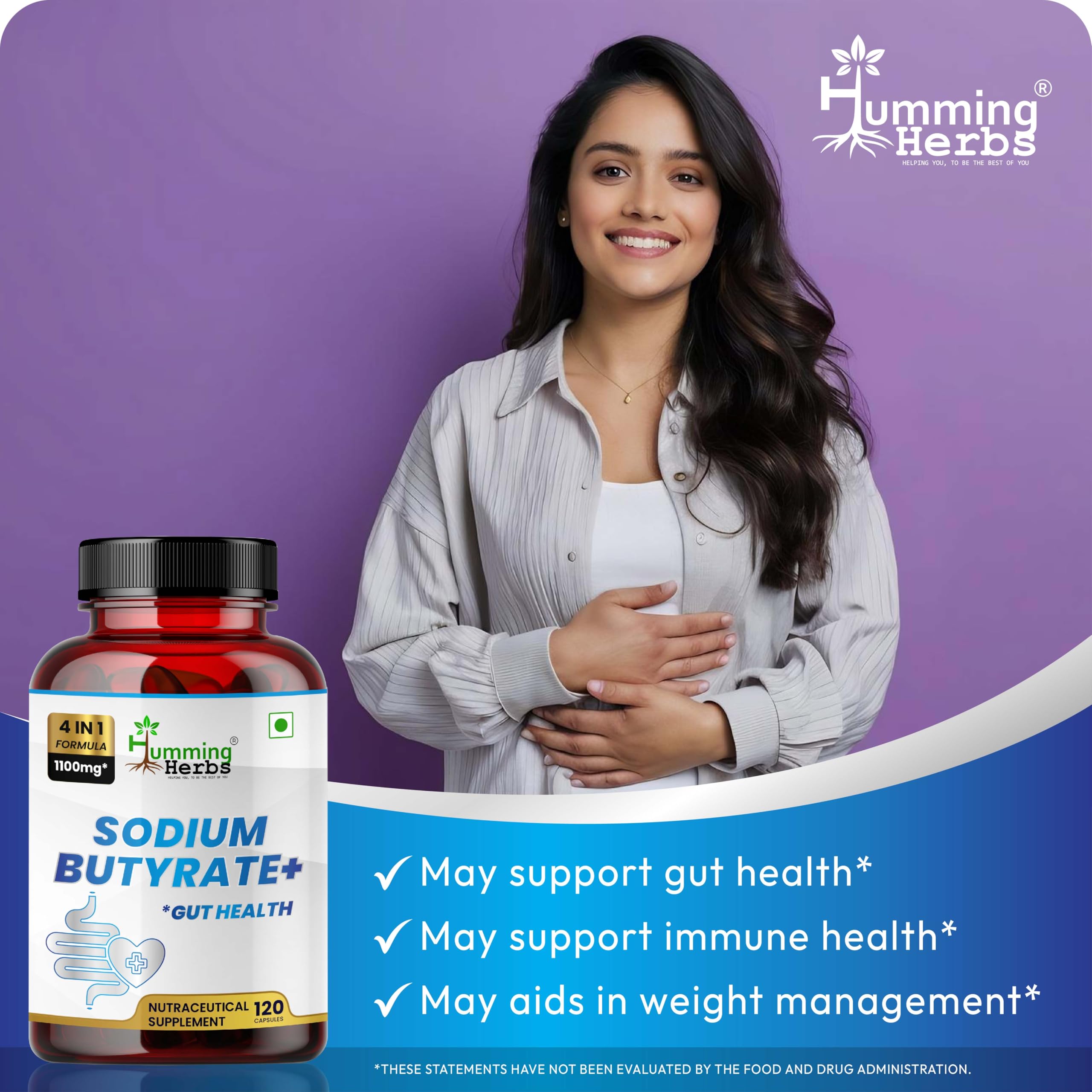 Humming Herbs Sodium Butyrate+ capsules ingredients list for transparency