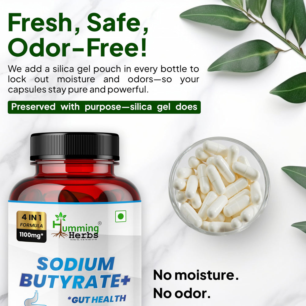 Humming Herbs Sodium Butyrate+ vegetarian capsules for simple daily use