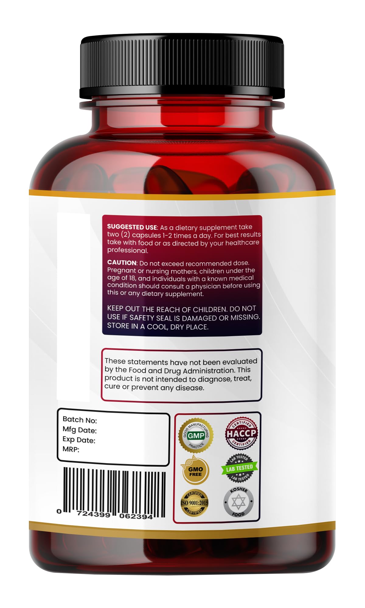 Humming Herbs TUDCA allergen-free label for vegan formulation.