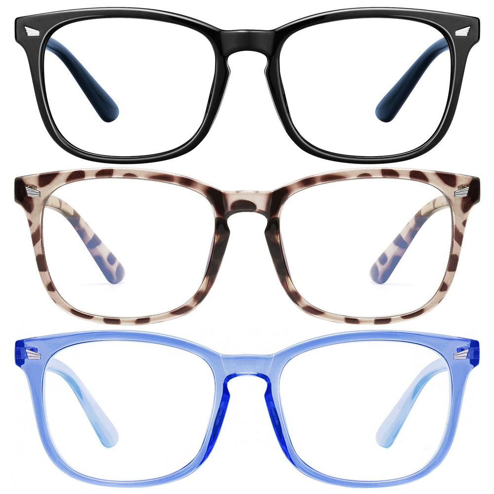 Hunsquer blue light glasses front view, designed to reduce digital eye strain during screen time.
