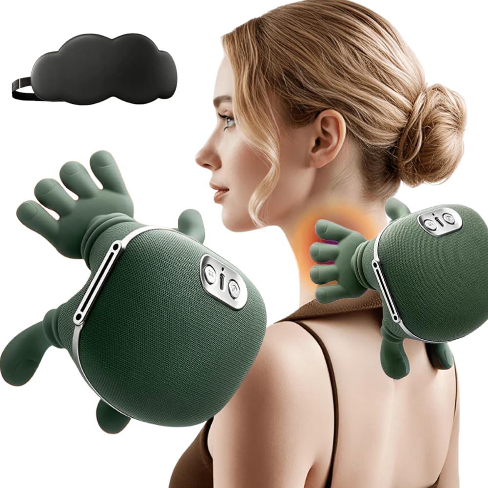 Huprh neck massager with four rotating nodes for deep kneading relief at home.