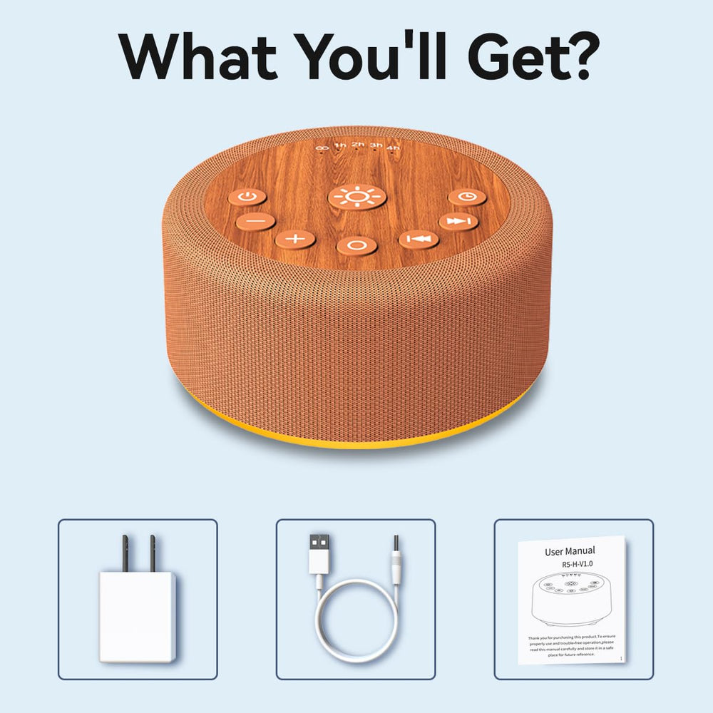 Hushing Sleep Sound Machine portable design assists travel and bedside comfort.
