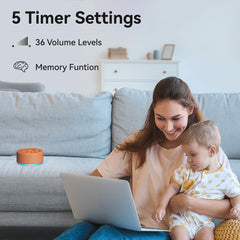 Hushing Sleep Sound Machine volume control enables precise, personalized sound levels.