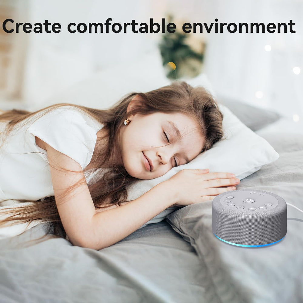 Hushing Sound Machine elegant design with rounded edges and gray finish