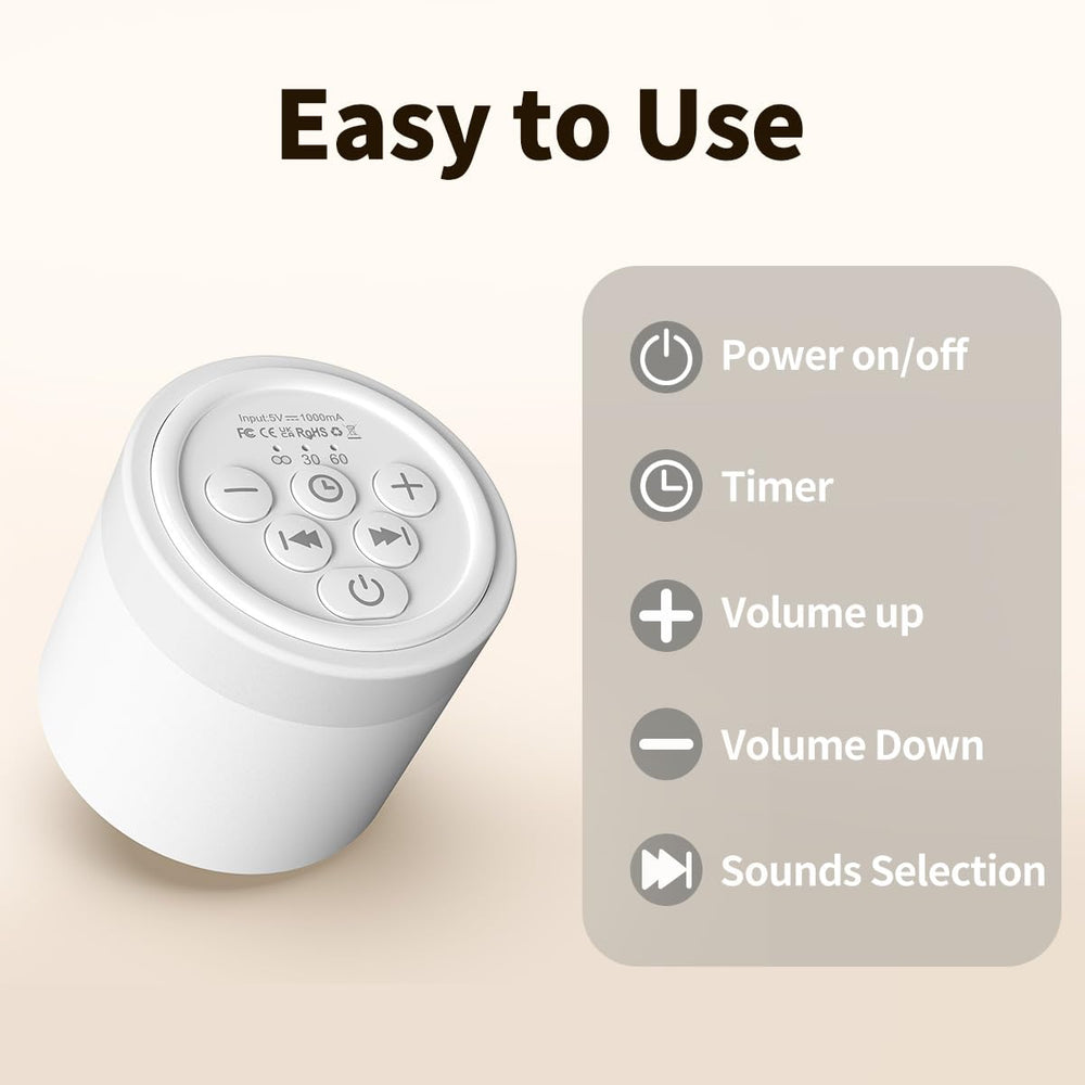 Hushing Sound Machine Mini bedroom setup supports quiet routines.