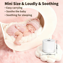 Hushing Sound Machine Mini charging cable connected for easy power at home.