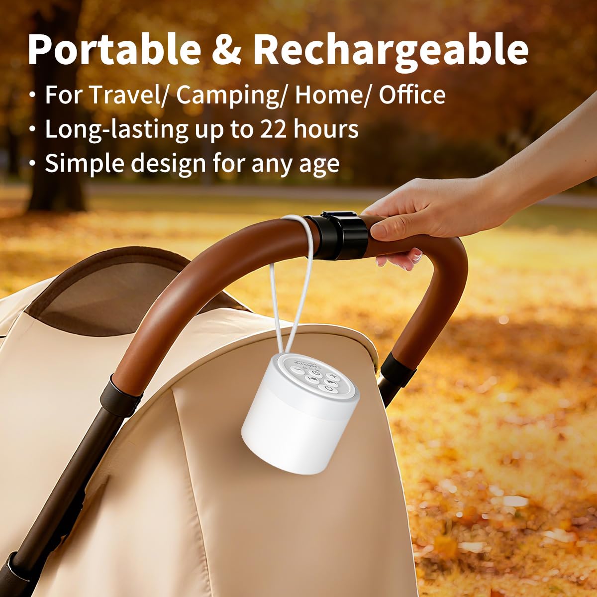 Hushing Sound Machine Mini travel pouch setup for trips.