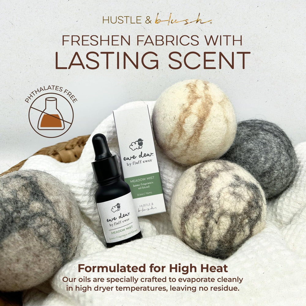 Hustle & Blush Meadow Mist laundry fragrance for clothes and linens.