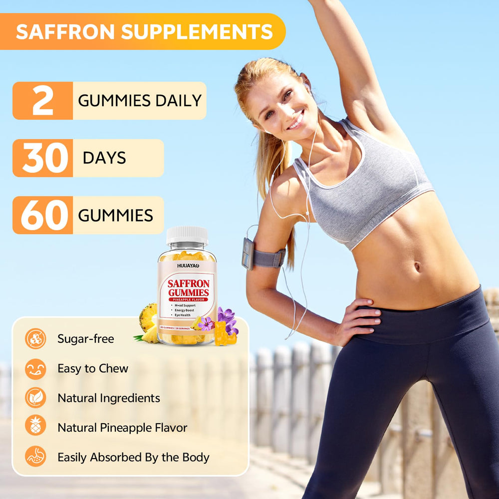 HUUAYAO easy-to-take pineapple gummies support mood, energy, and focus.