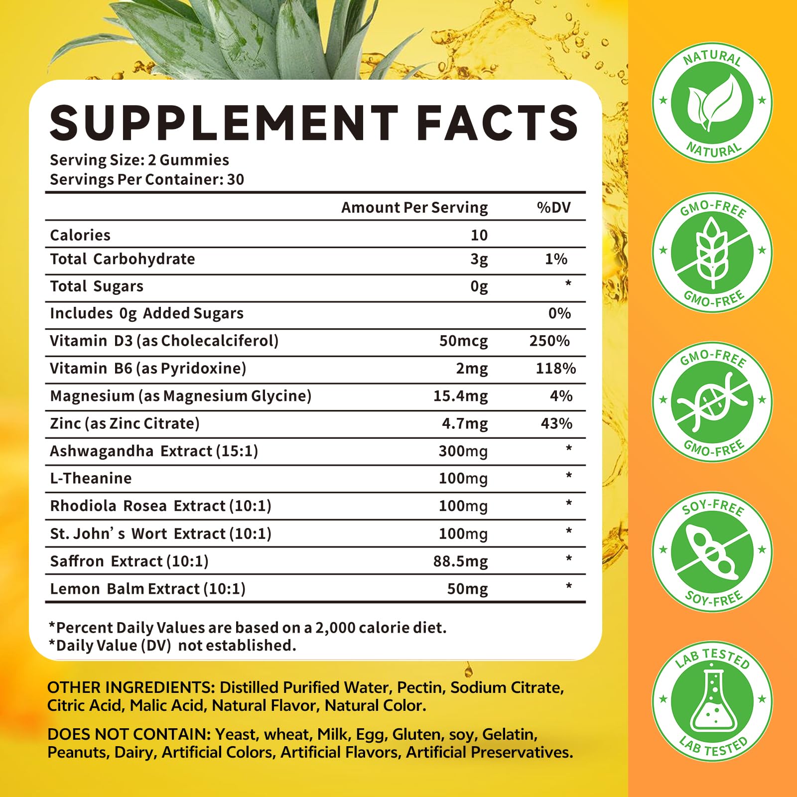 HUUAYAO saffron gummies pineapple flavor, tasty daily supplement boost.