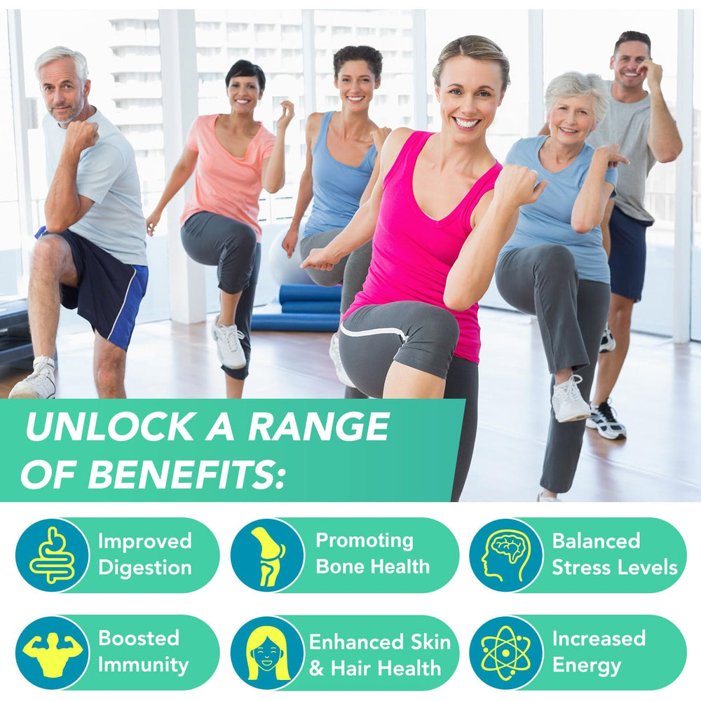 HUYEHF Ashwagandha Ginger capsules bottle suggests stress-balanced wellness potential.