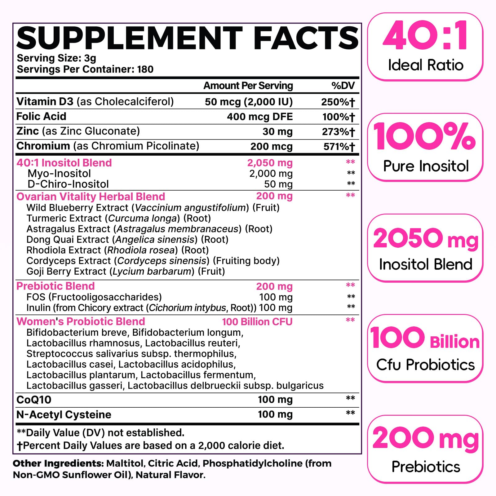 Hwuspmr label closeup shows 40:1 ratio and essential ingredients for balance.