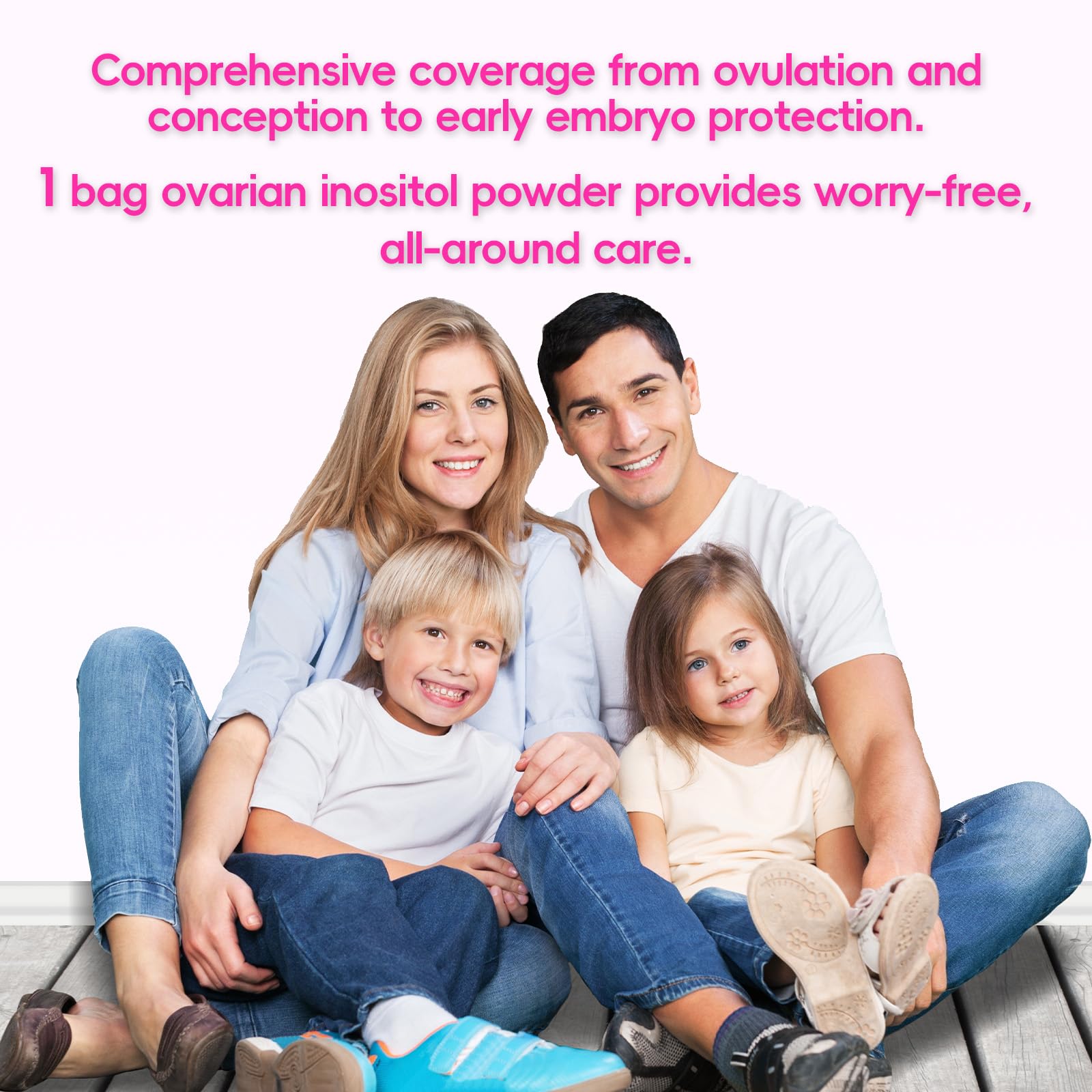 Ovarian health visuals suggest regular cycles and comfortable menstruation support.