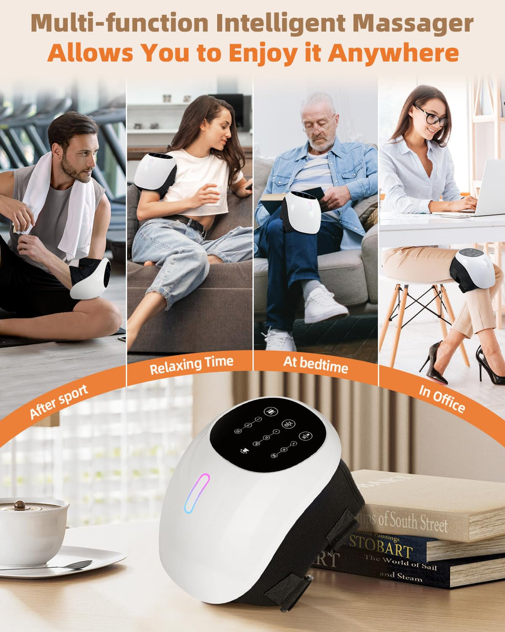 HXMBFBF Knee Massager on-the-go design for use at home, office, or travel.