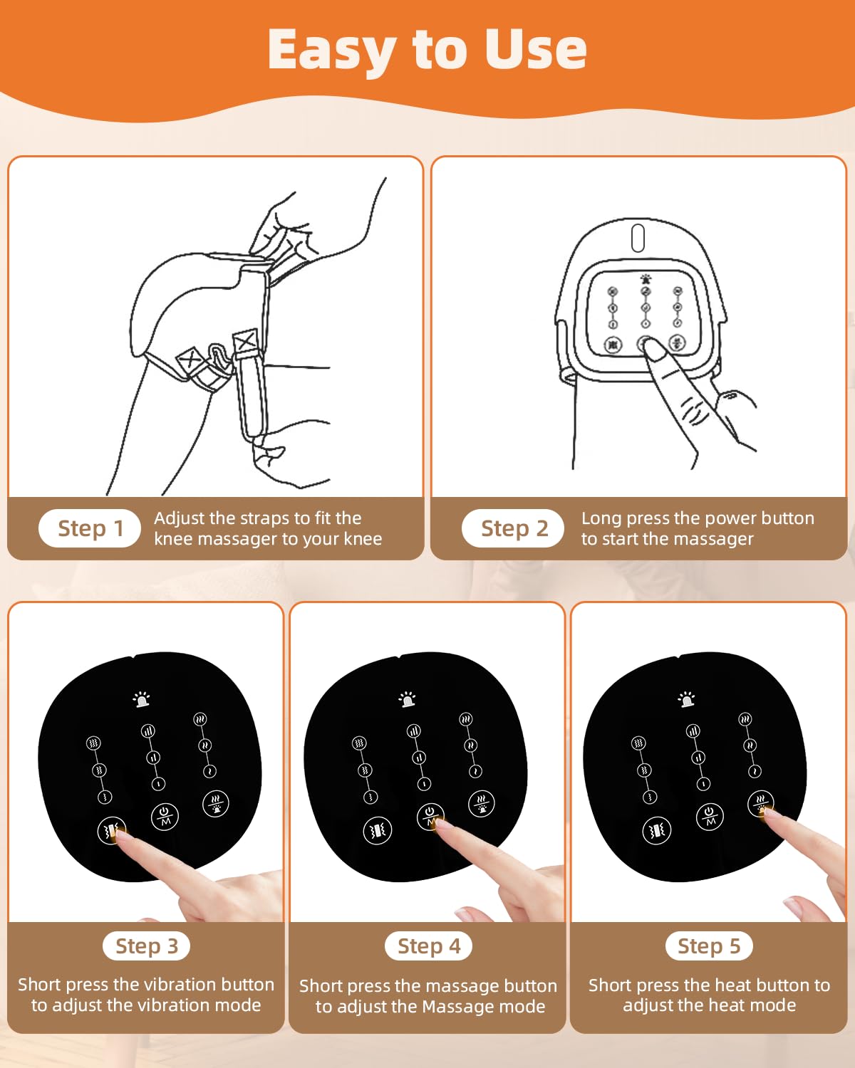 HXMBFBF Knee Massager USB-C charging enables quick recharges.