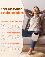HXMBFBF Knee Massager wrapped on knee for full-coverage relaxation.