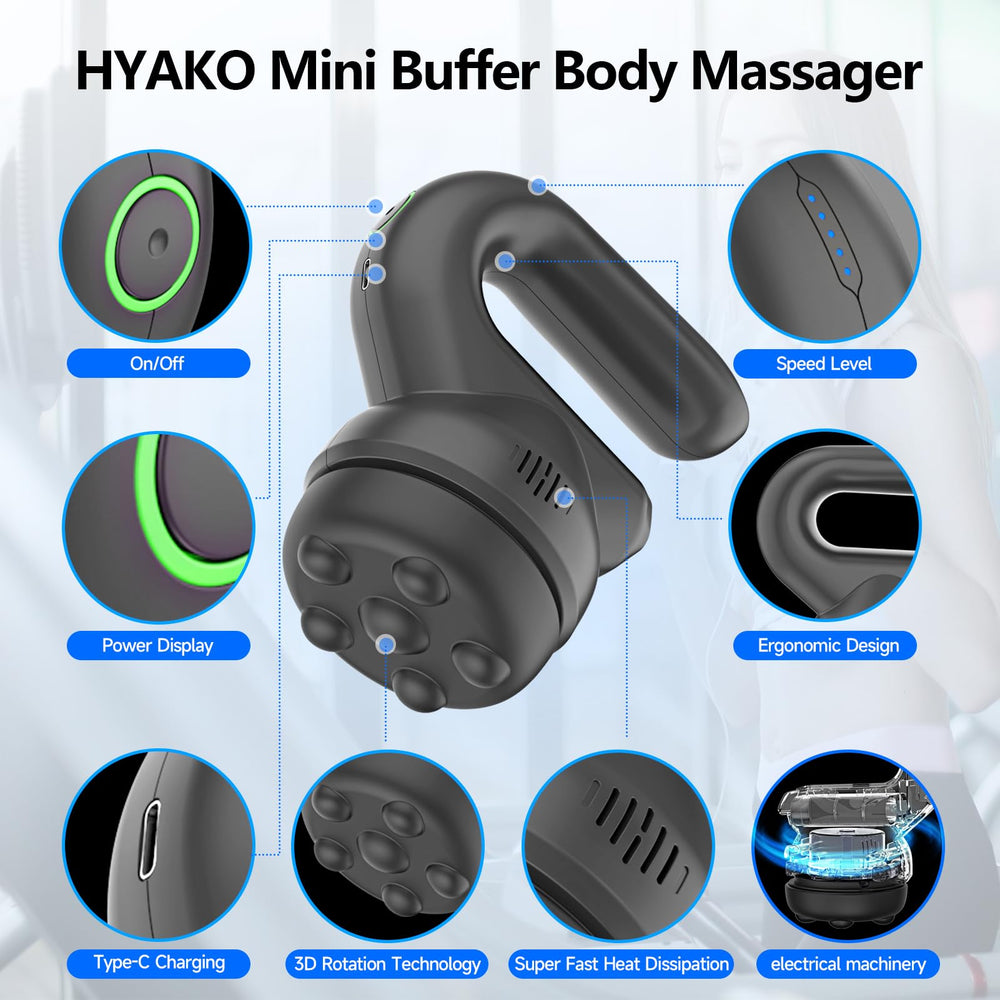 HYAKO massager with five-speed dial for customizable intensity.