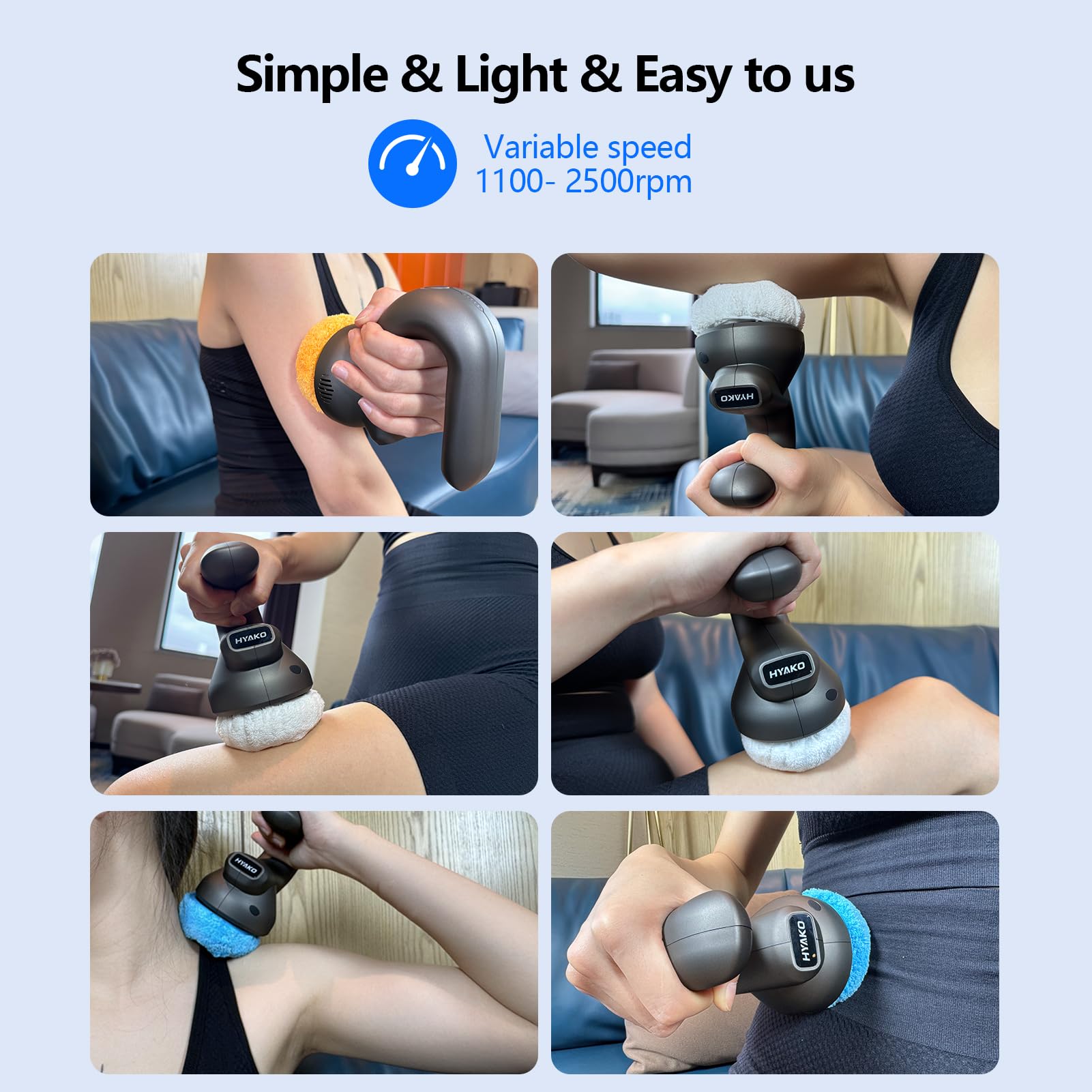 HYAKO ergonomic design demonstrates a sleek, comfortable grip for easy reaching.