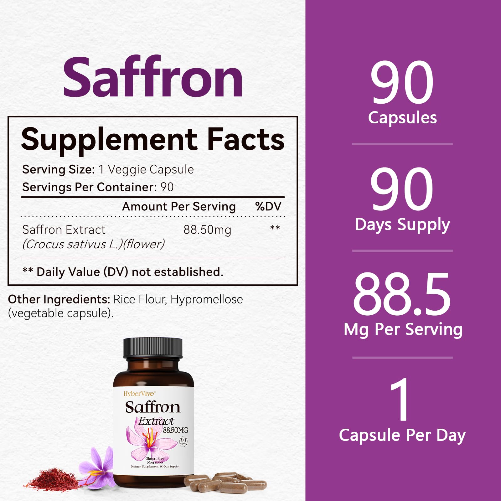 HyberVive saffron bottle on a desk suggesting at-work wellness