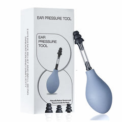 HYBMMQ ear pressure relief suction device, grey outer view, travel-ready