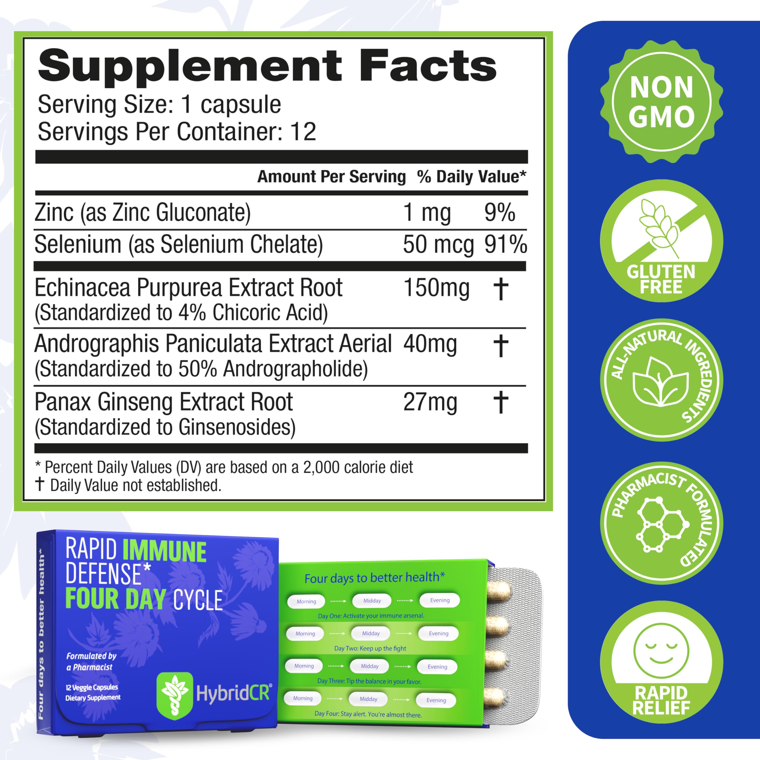 HybridCR dosage packs travel friendly for quick daily immune support.