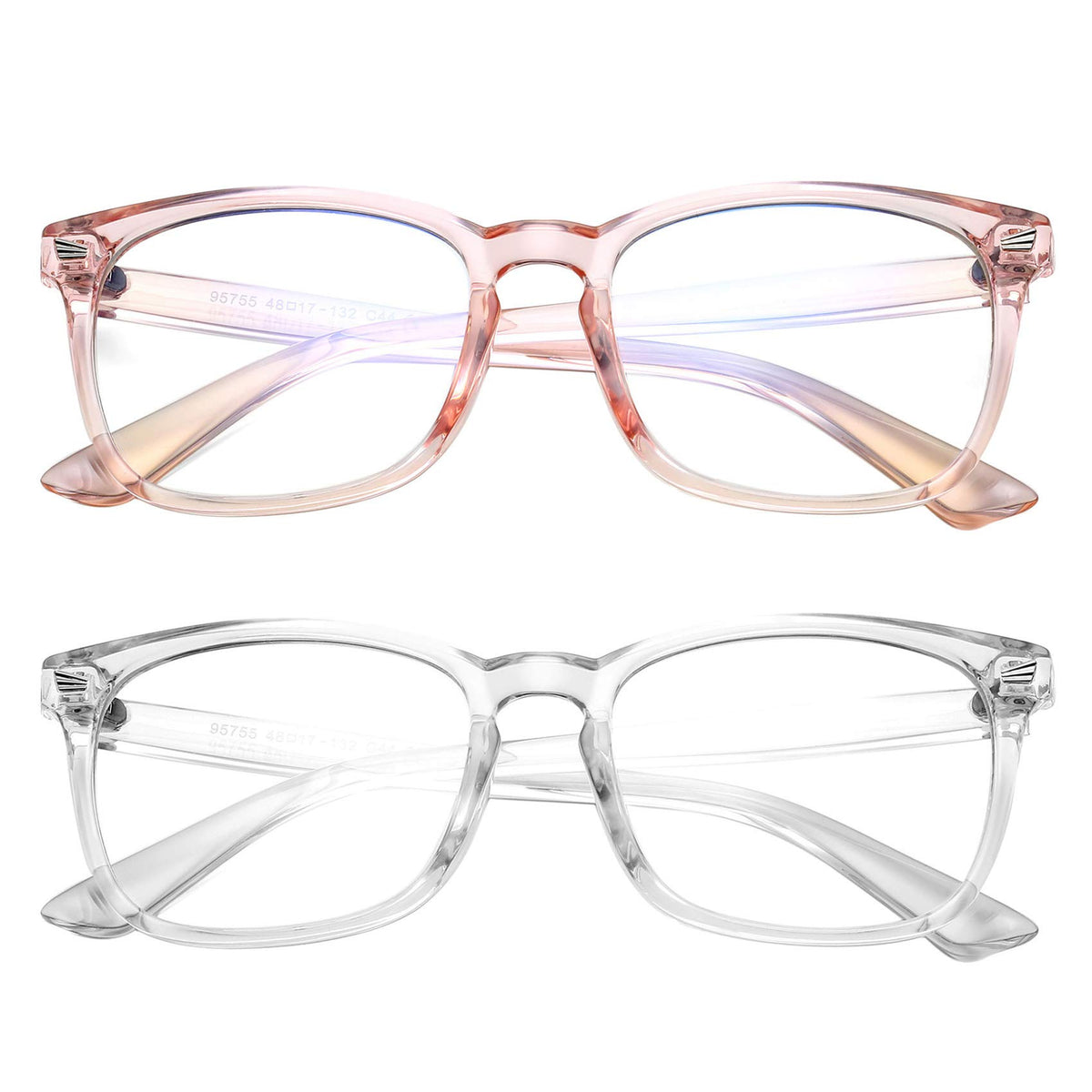 Hycredi Kids blue light blocking glasses front view in pink frame offering all-day screen protection.