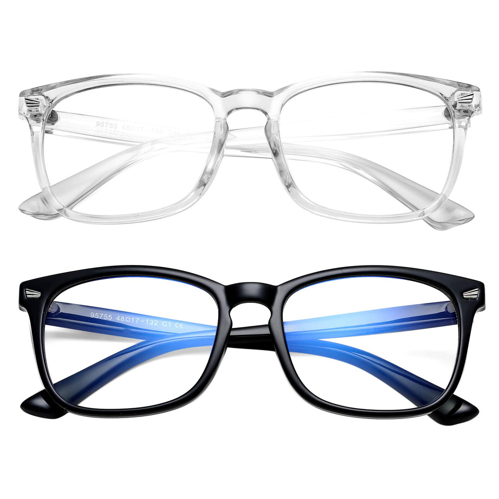 Hycredi Kids blue light glasses with a black frame reduce screen glare for better focus