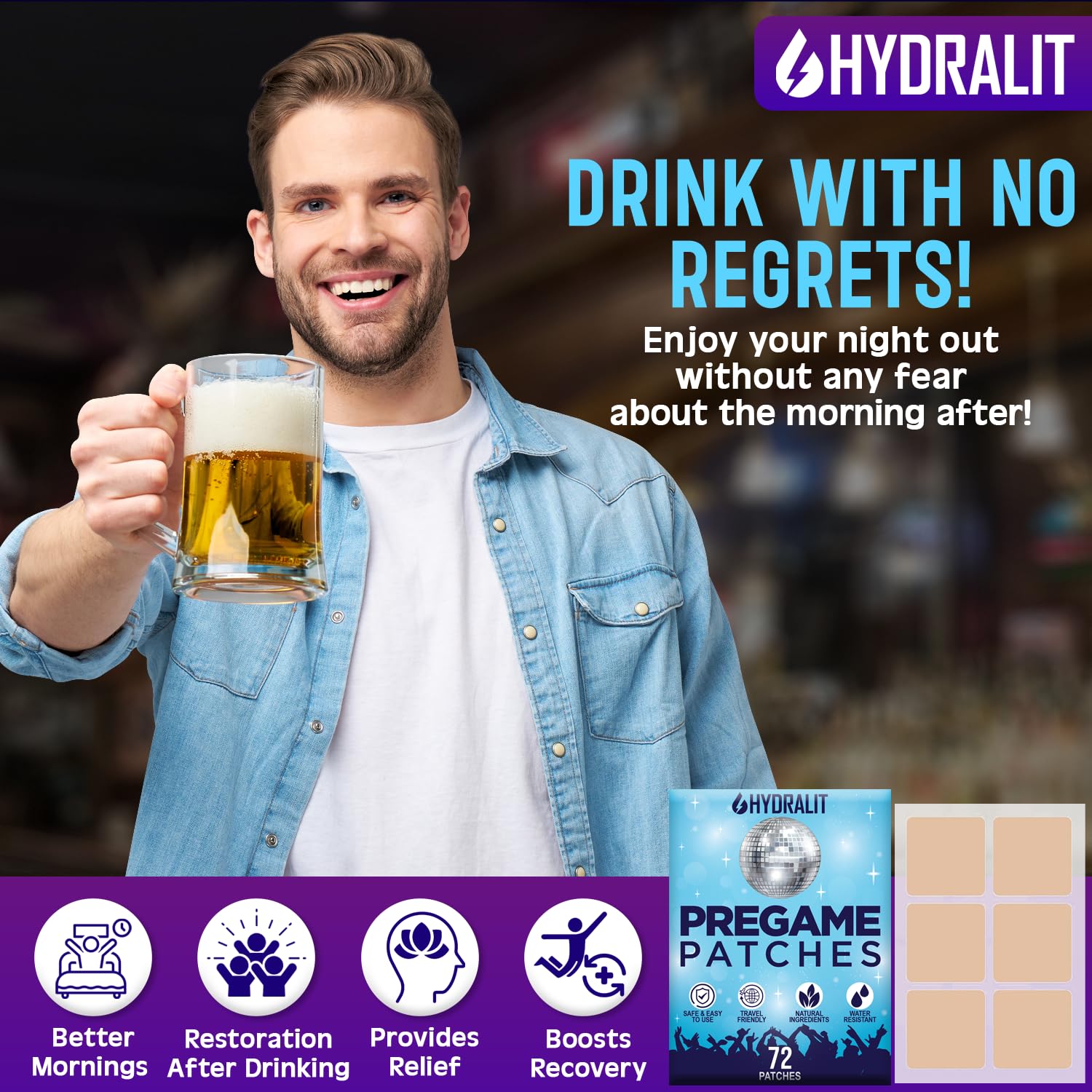 Parche Hydralit con diseño discreto, cómodo y casi imperceptible