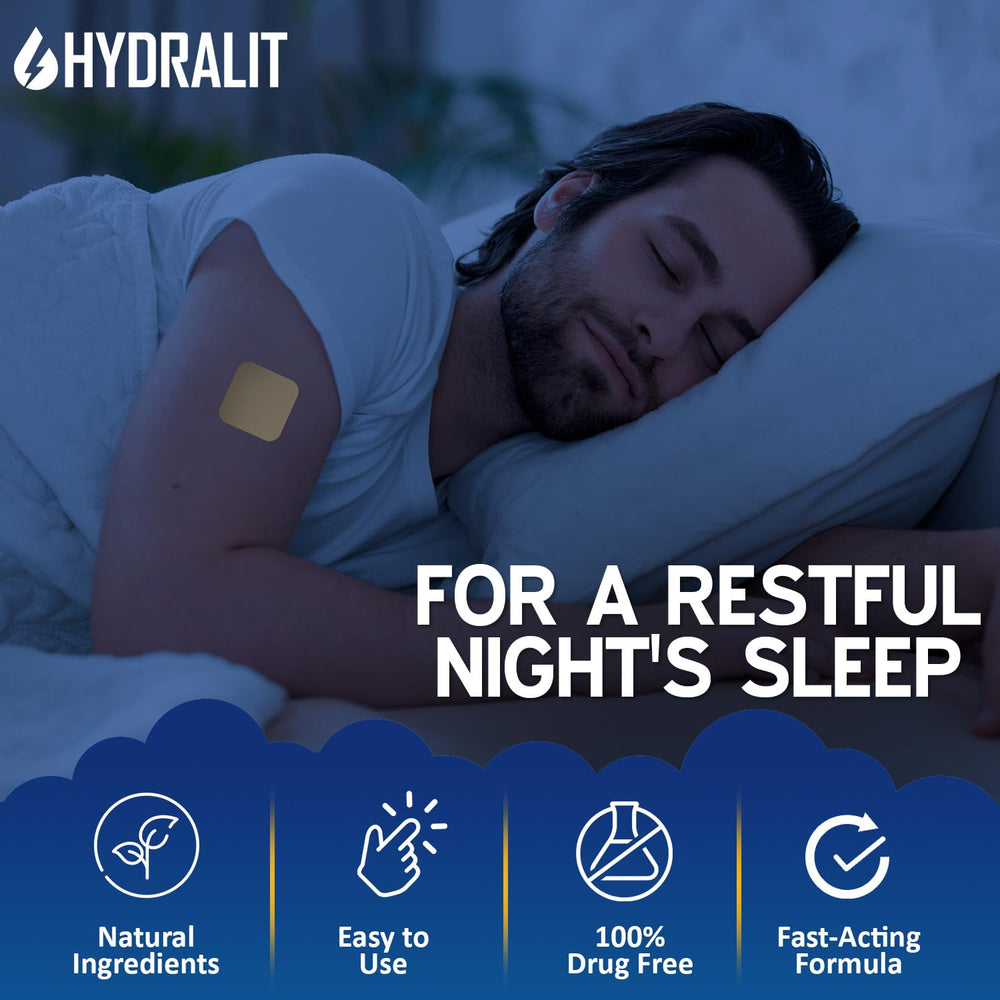 Hydralit Sleep Patch on the back showing secure adhesion for uninterrupted sleep