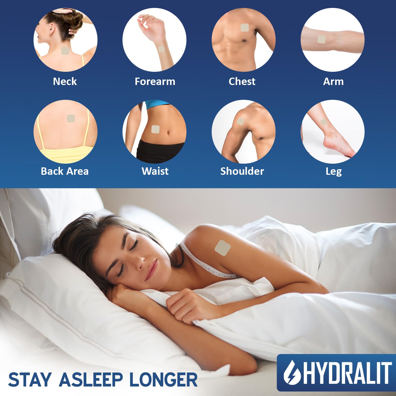 Hydralit Sleep Patch with skin friendly formula for gentle sleep support