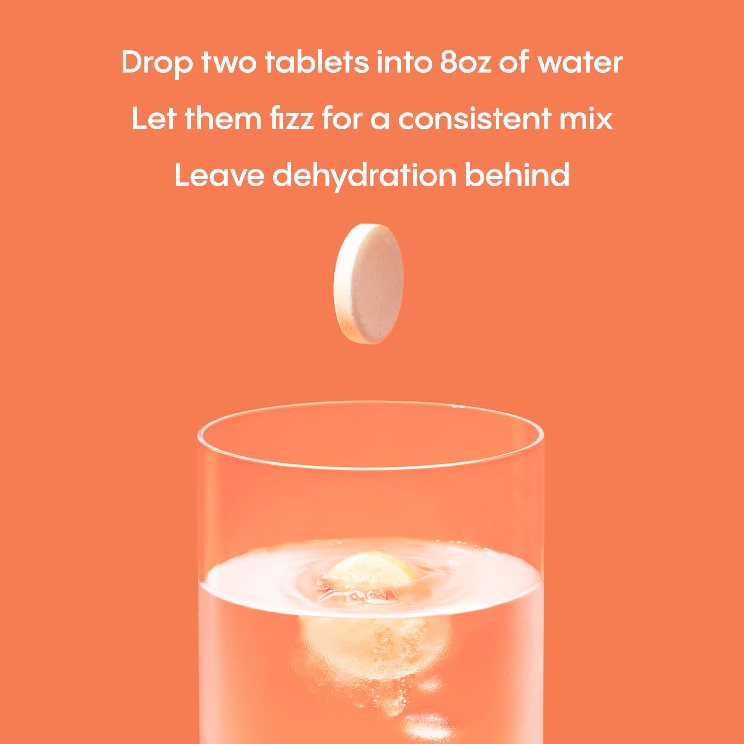Hydralyte tablets dissolving in water to show instant hydration