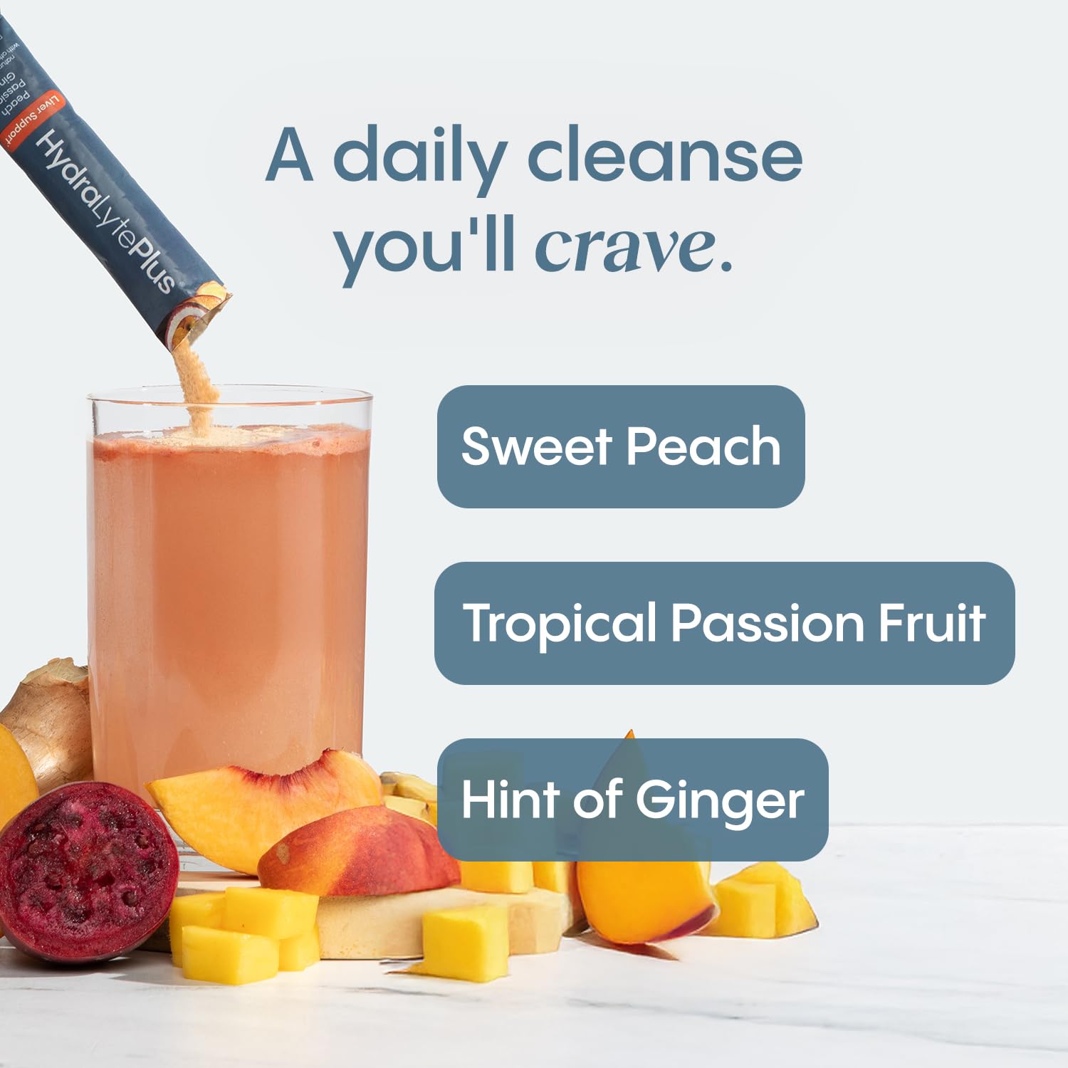 Hydralyte liver-support bottle featuring green tea extract for a light energy lift.