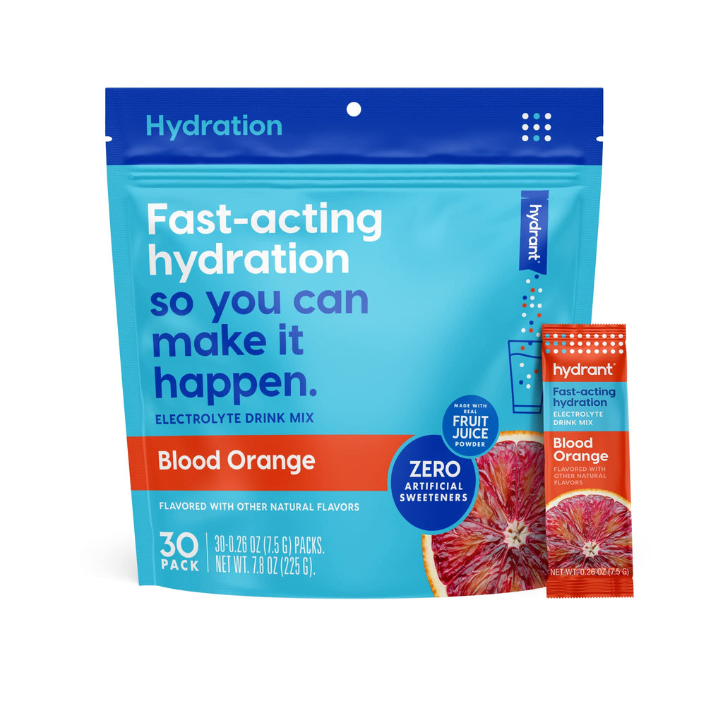 HYDRANT Blood Orange packet for on-the-go hydration and flavor.