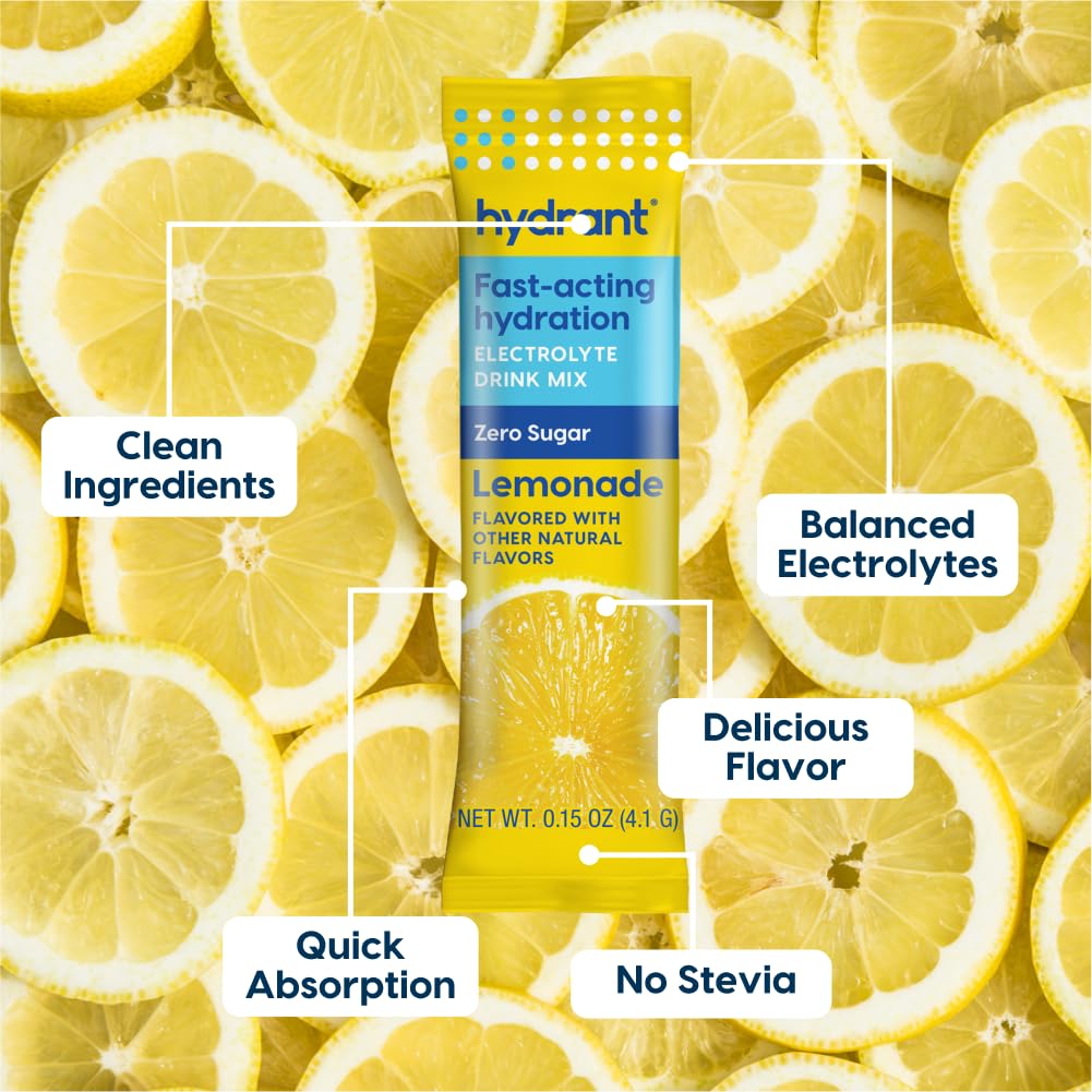 HYDRANT Hydrate lemonade glass with refreshing color and hydration.