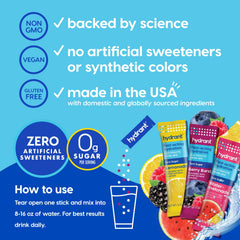 HYDRANT Hydrate Zero Sugar variety pack with multiple flavors