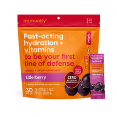 HYDRANT Immunity electrolyte sticks in elderberry flavor for on-the-go hydration
