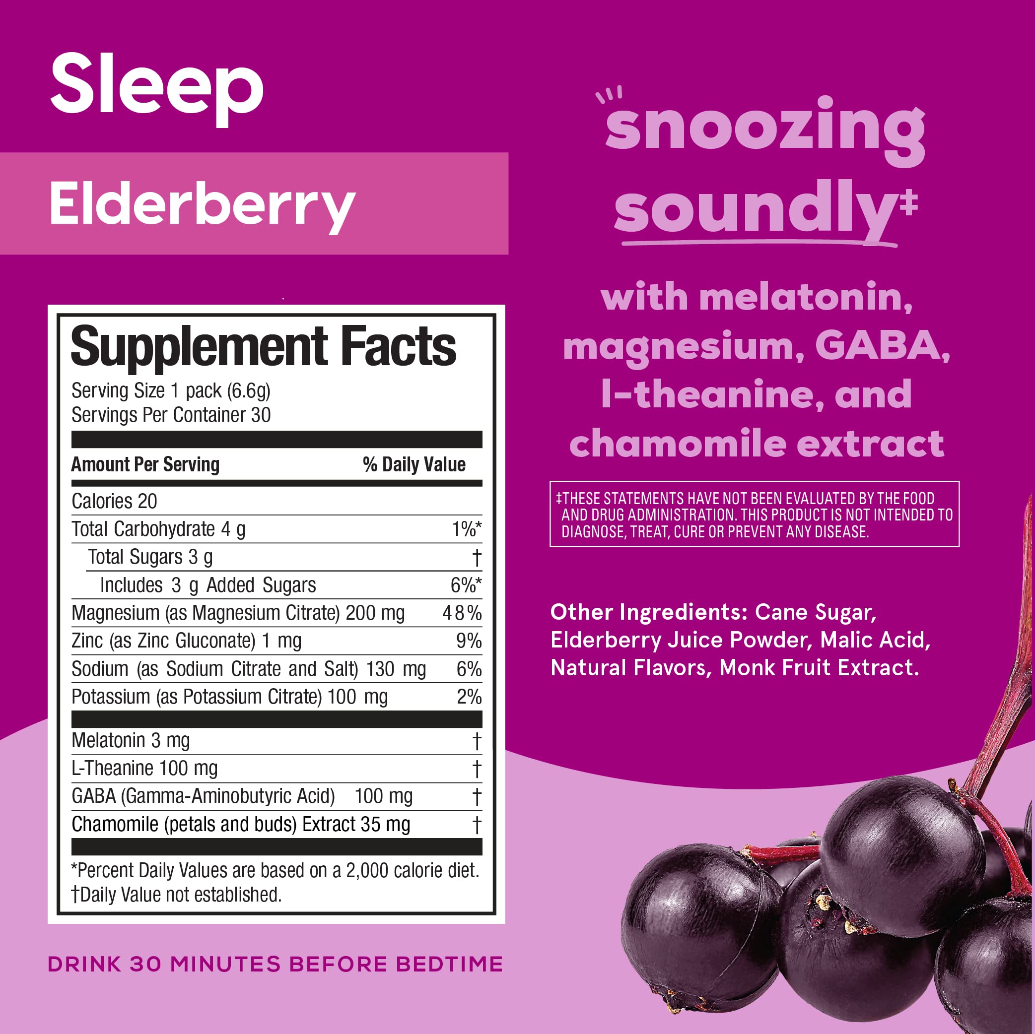 HYDRANT sleep blend with melatonin and magnesium in powder form for night use.