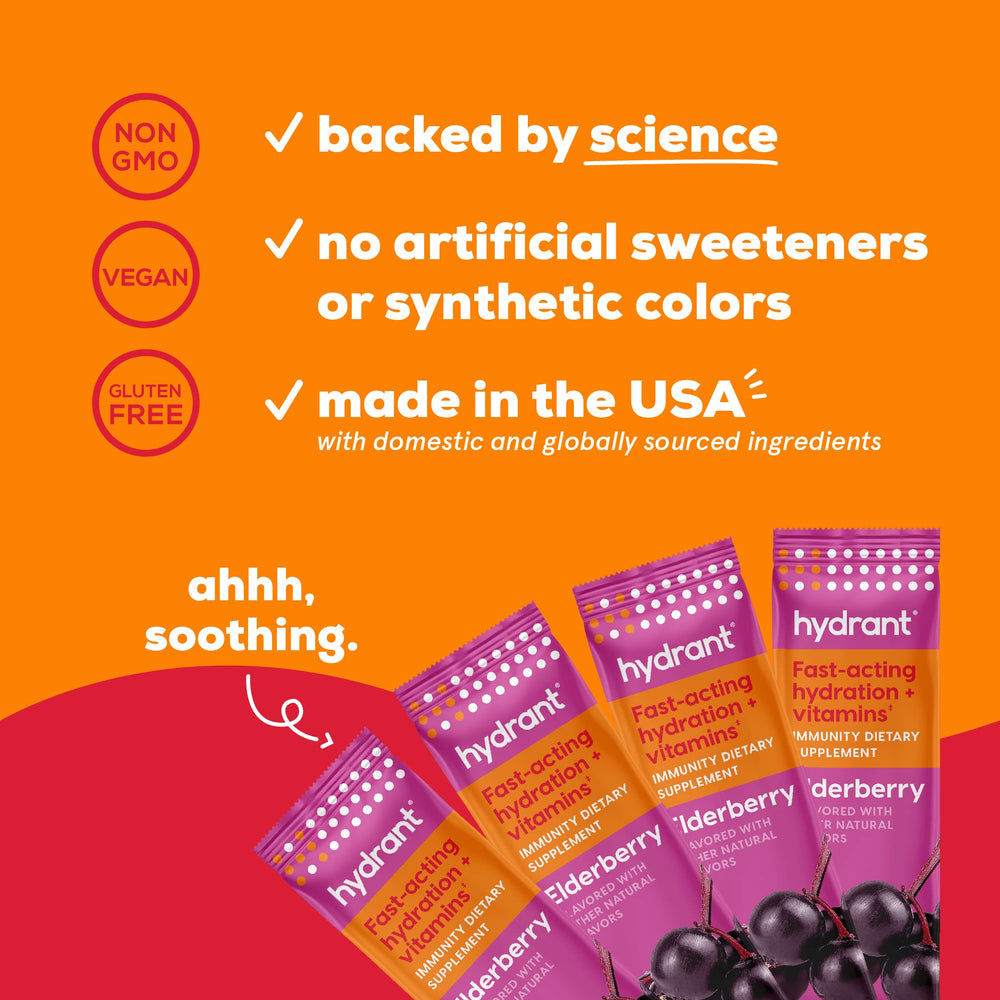 HYDRANT travel-friendly stick packs ideal for daily hydration on the move
